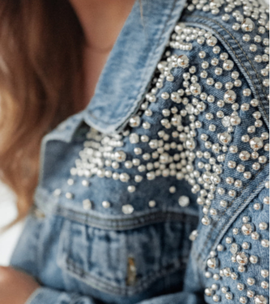 Veste en Jean perles