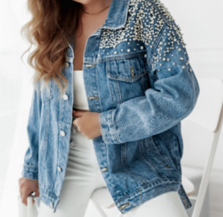 Veste en Jean perles