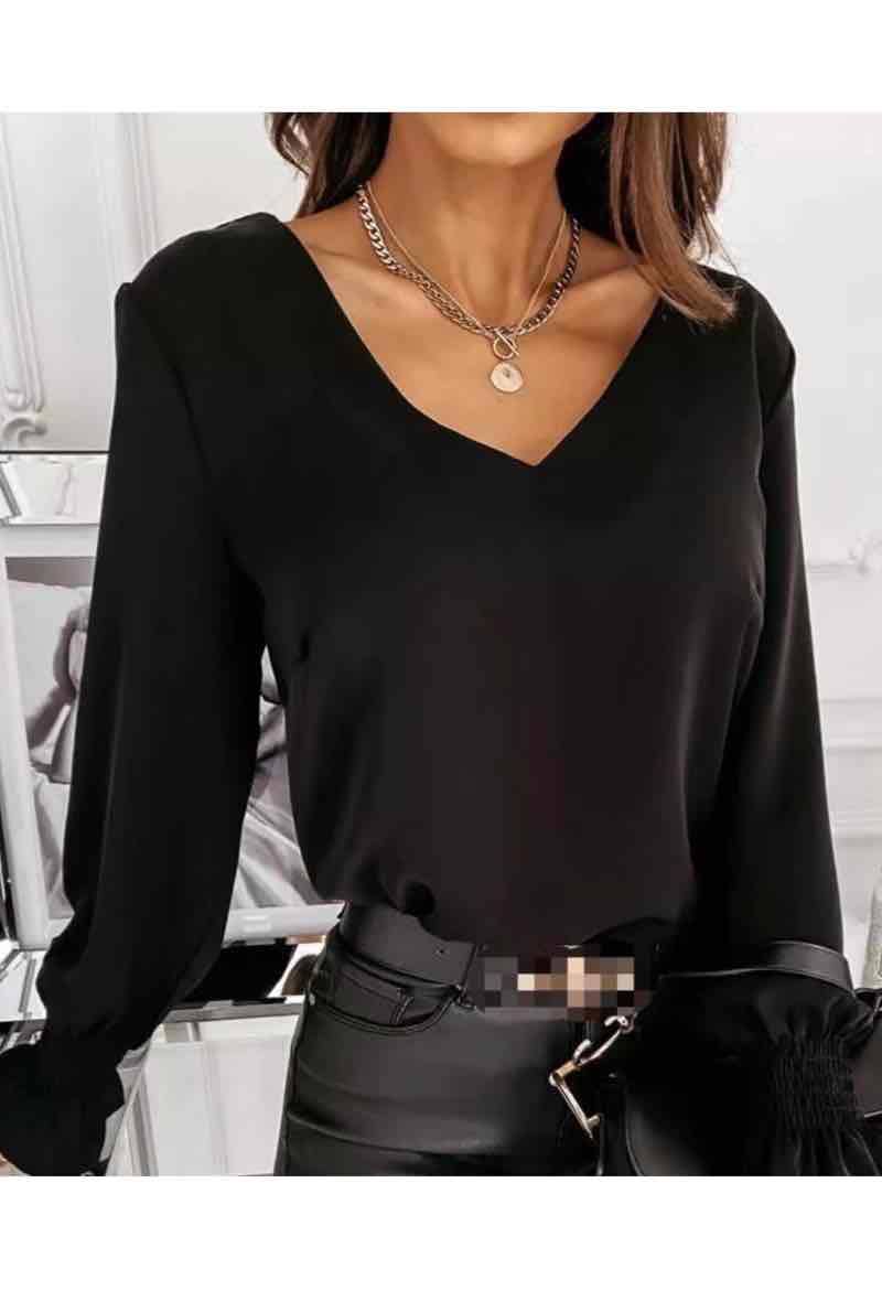 Top blouse uni dos nu dentelle