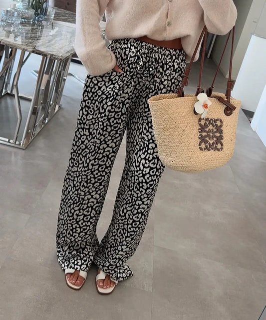 Pantalon satiné imprimé