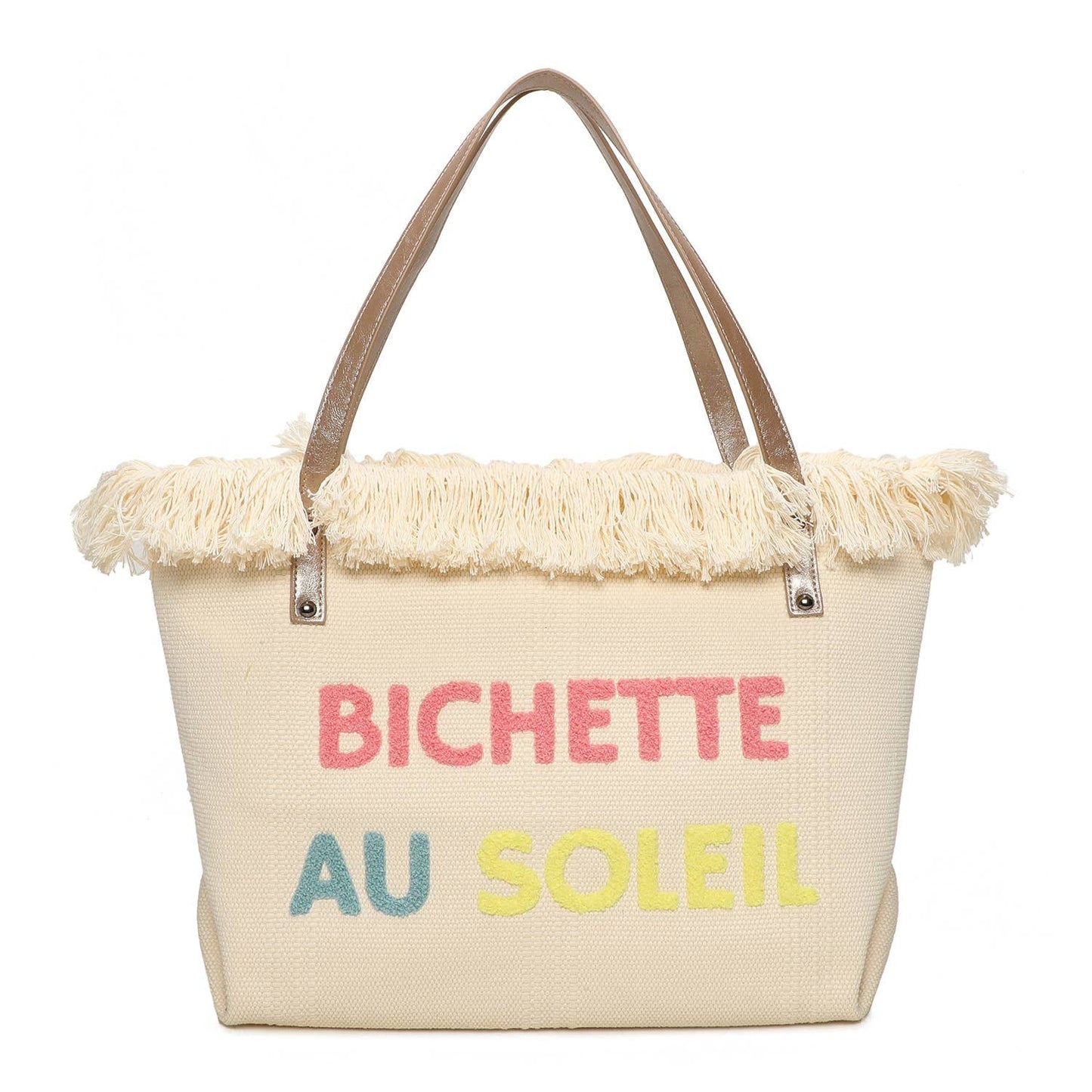 Cabas zippé avec marquage"Bichette"parfait pour l'été, plage