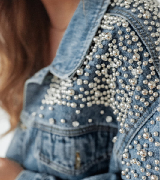 Veste en Jean perles