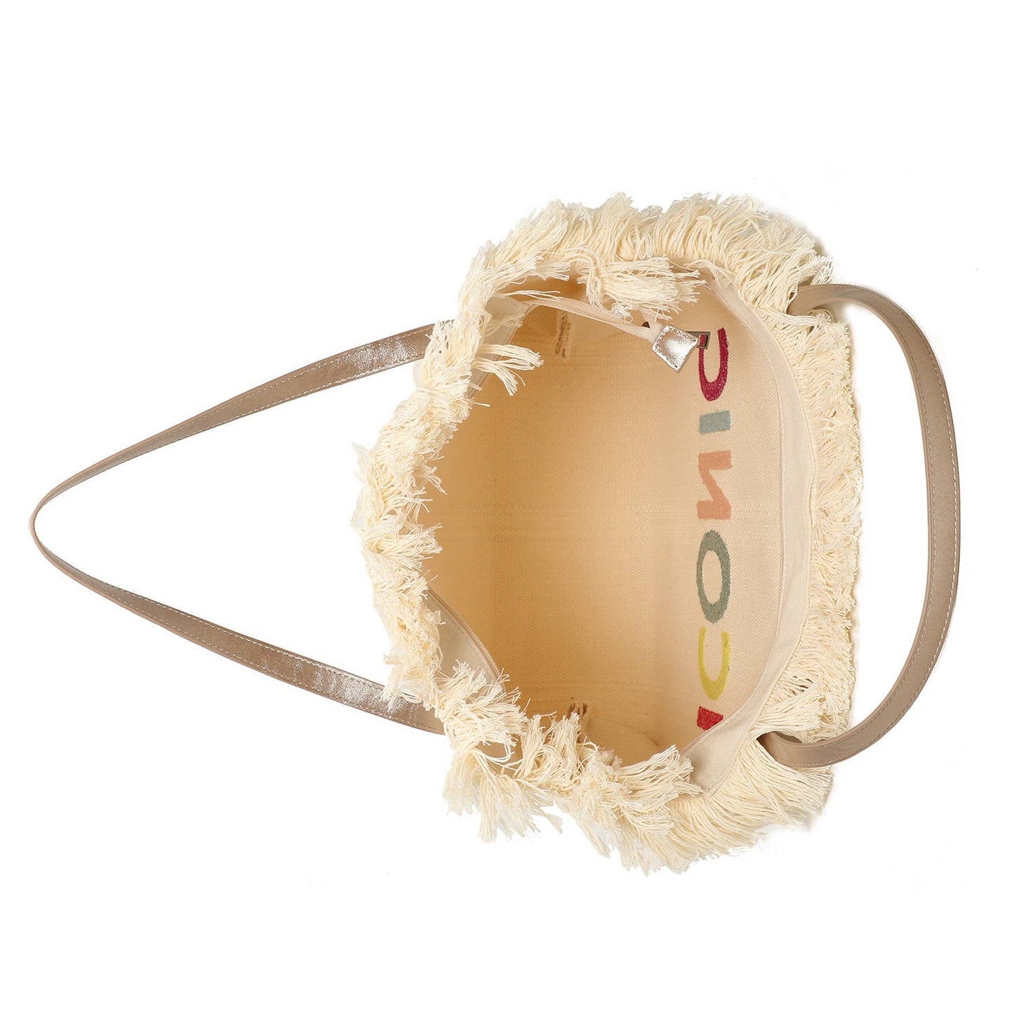 Cabas zippé avec marquage "ICONIC" parfait pour l'été, plage