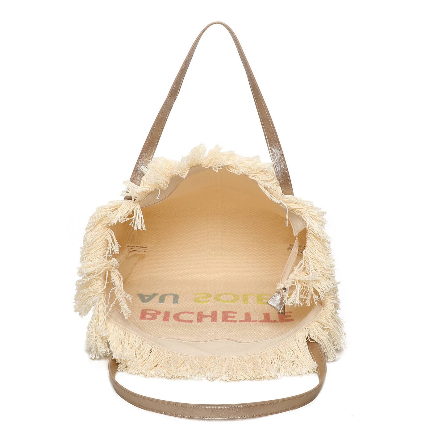 Cabas zippé avec marquage"Bichette"parfait pour l'été, plage