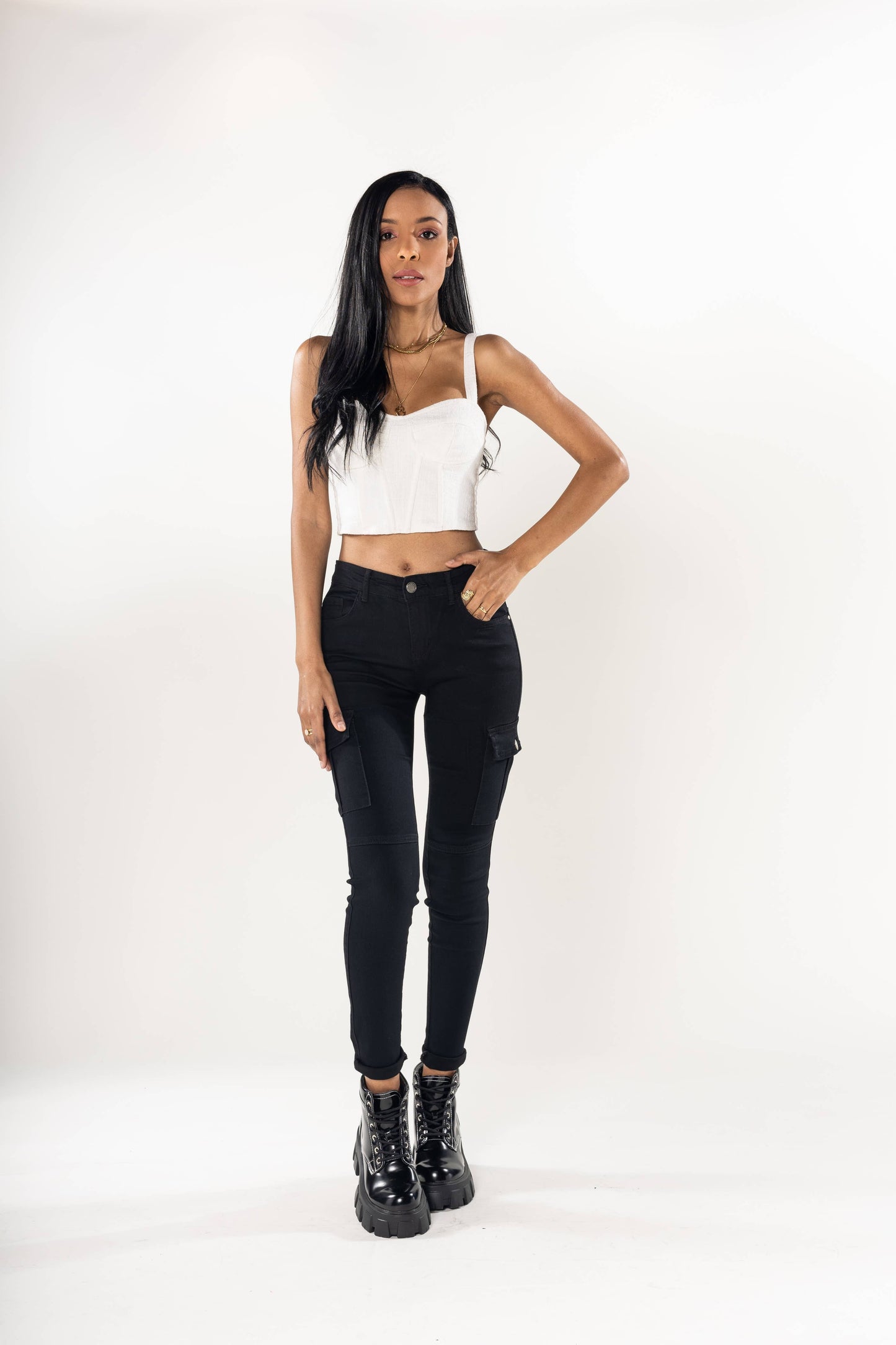 Cargo slim stretch Taille Haute