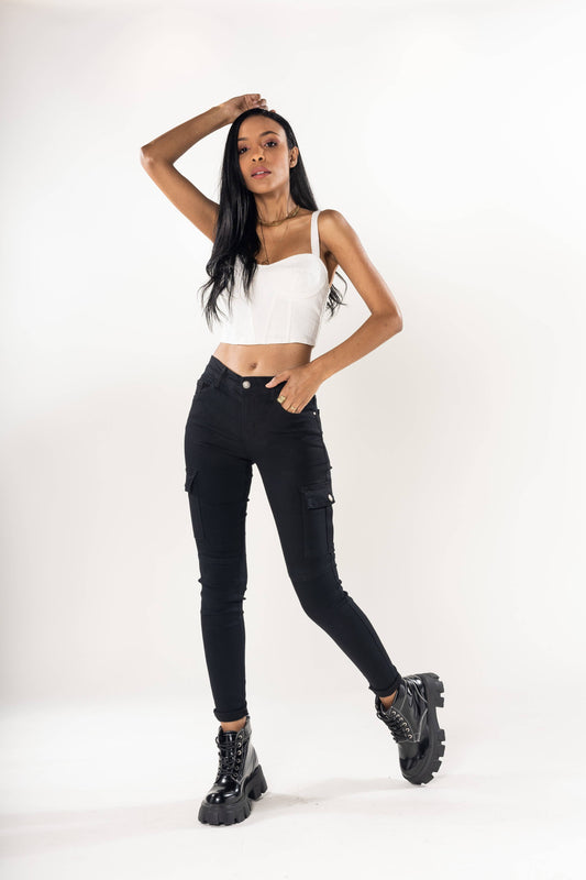 Cargo slim stretch Taille Haute