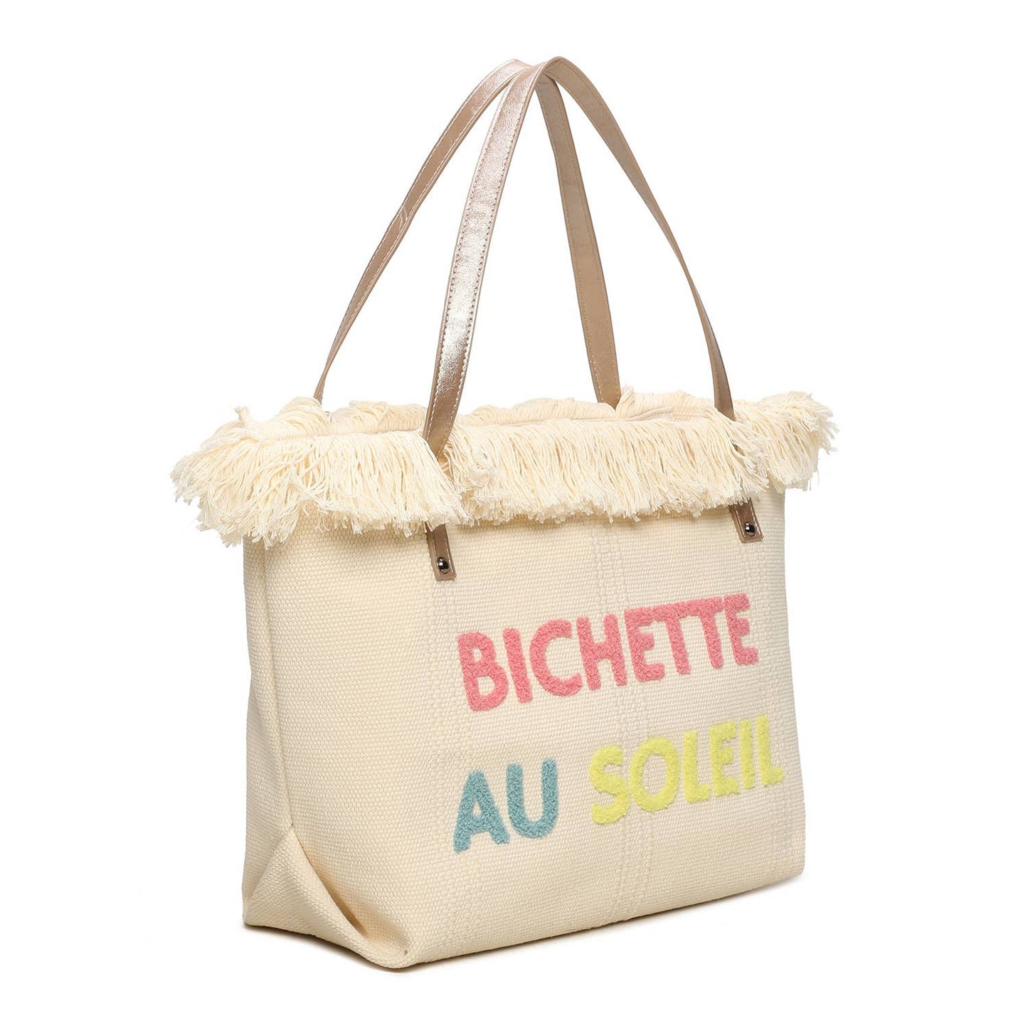 Cabas zippé avec marquage"Bichette"parfait pour l'été, plage